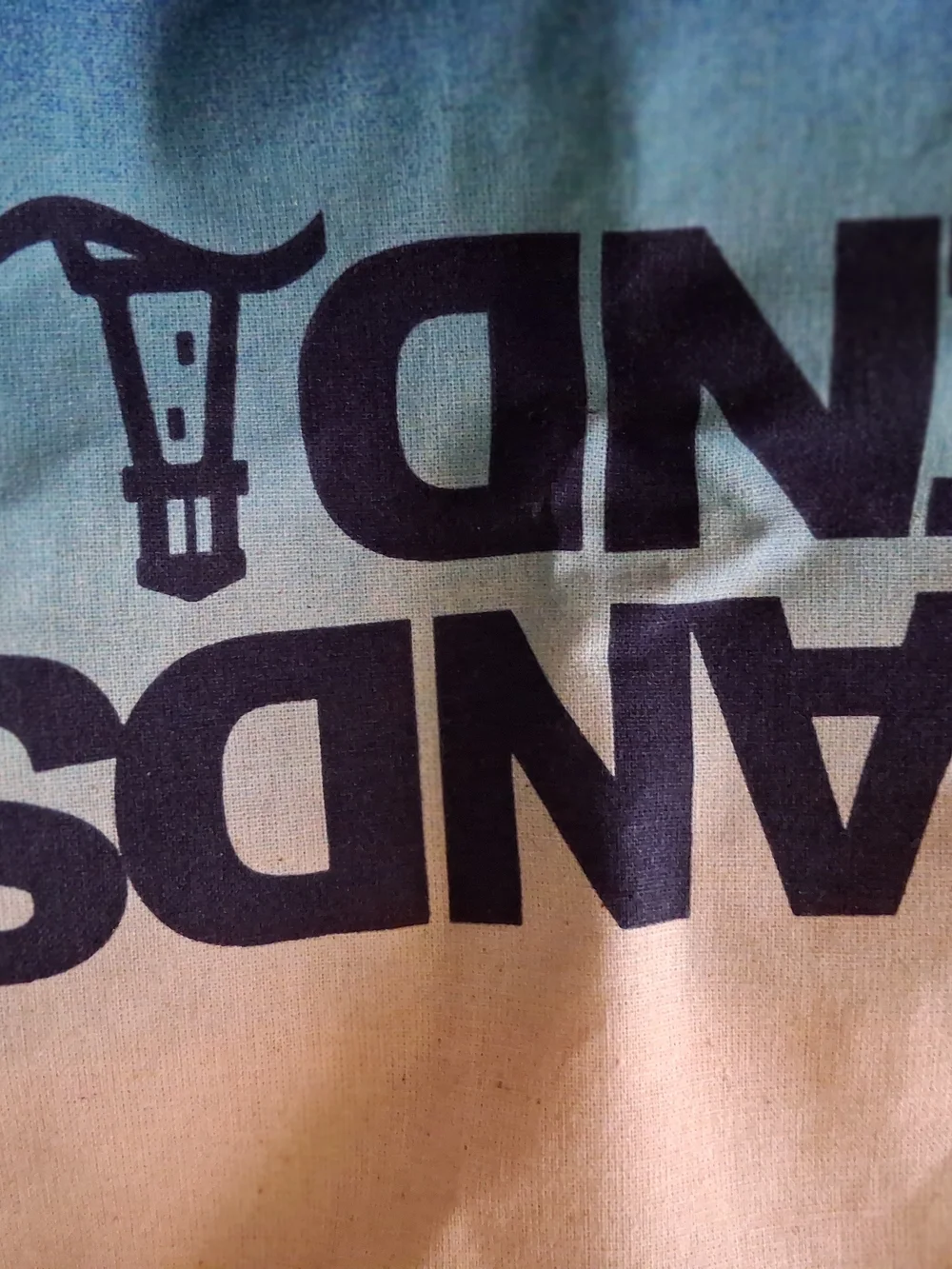 Lands' End Canvas Tote in Cream to Blue Ombre
